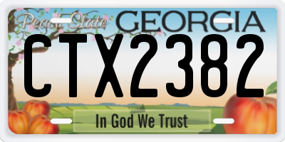 GA license plate CTX2382