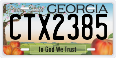 GA license plate CTX2385