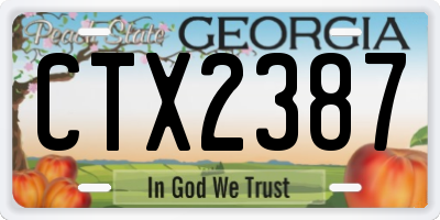 GA license plate CTX2387
