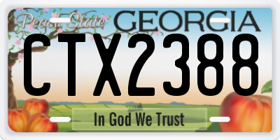 GA license plate CTX2388