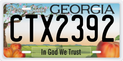 GA license plate CTX2392