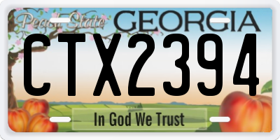 GA license plate CTX2394