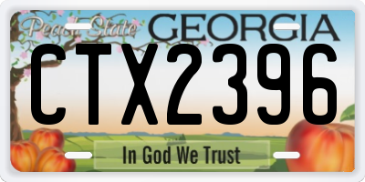 GA license plate CTX2396