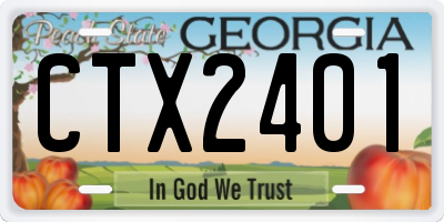 GA license plate CTX2401