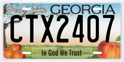 GA license plate CTX2407