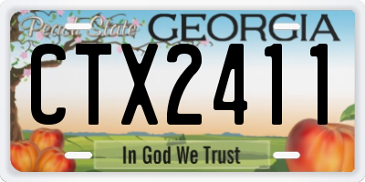 GA license plate CTX2411
