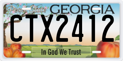 GA license plate CTX2412
