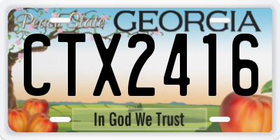 GA license plate CTX2416
