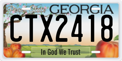 GA license plate CTX2418