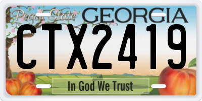 GA license plate CTX2419