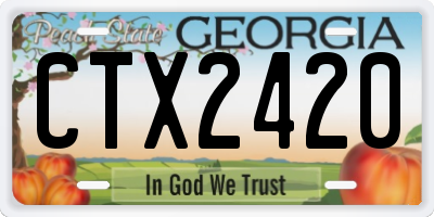 GA license plate CTX2420