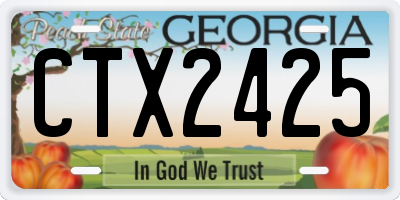 GA license plate CTX2425