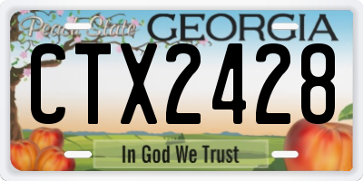GA license plate CTX2428
