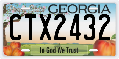 GA license plate CTX2432