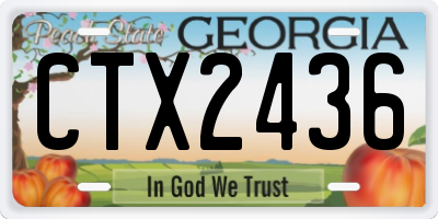 GA license plate CTX2436