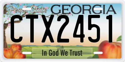 GA license plate CTX2451