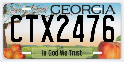 GA license plate CTX2476