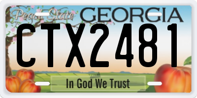 GA license plate CTX2481