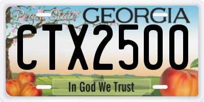 GA license plate CTX2500
