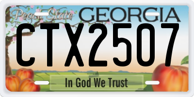 GA license plate CTX2507