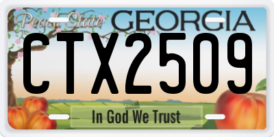 GA license plate CTX2509