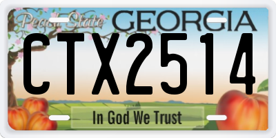 GA license plate CTX2514