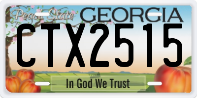 GA license plate CTX2515