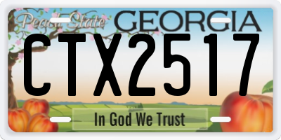 GA license plate CTX2517