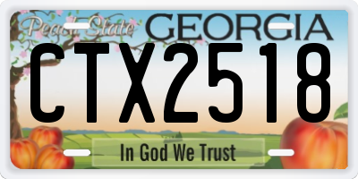 GA license plate CTX2518