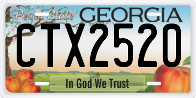 GA license plate CTX2520