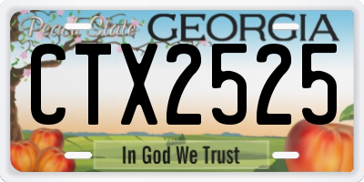GA license plate CTX2525