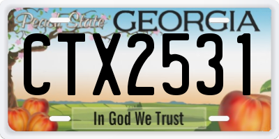 GA license plate CTX2531