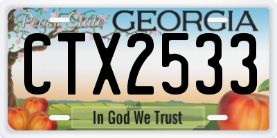 GA license plate CTX2533