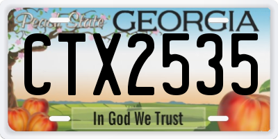 GA license plate CTX2535