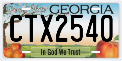 GA license plate CTX2540