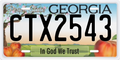 GA license plate CTX2543