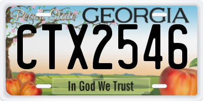 GA license plate CTX2546
