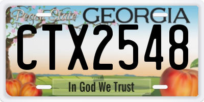 GA license plate CTX2548
