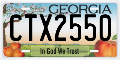 GA license plate CTX2550