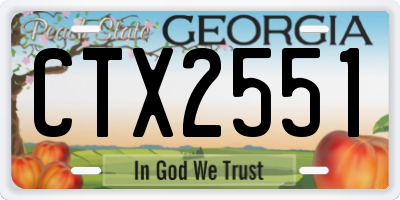 GA license plate CTX2551