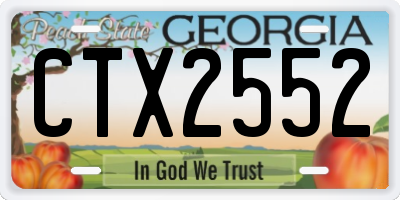 GA license plate CTX2552