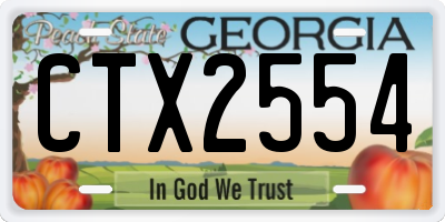 GA license plate CTX2554