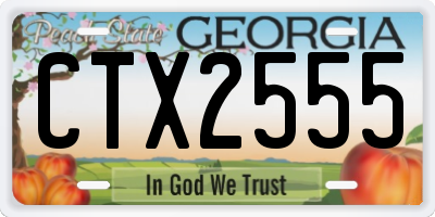 GA license plate CTX2555