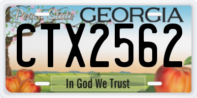 GA license plate CTX2562