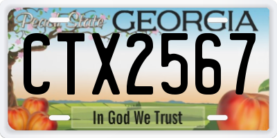 GA license plate CTX2567