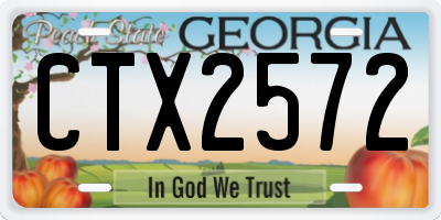 GA license plate CTX2572