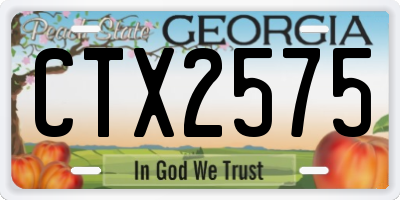 GA license plate CTX2575
