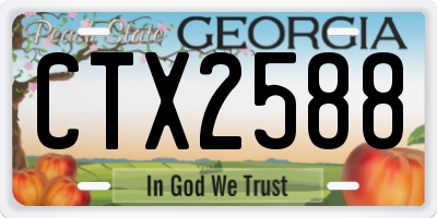 GA license plate CTX2588