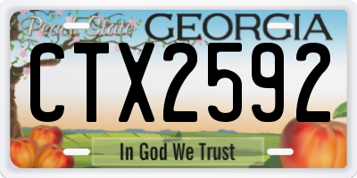 GA license plate CTX2592