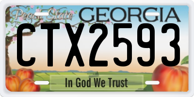 GA license plate CTX2593